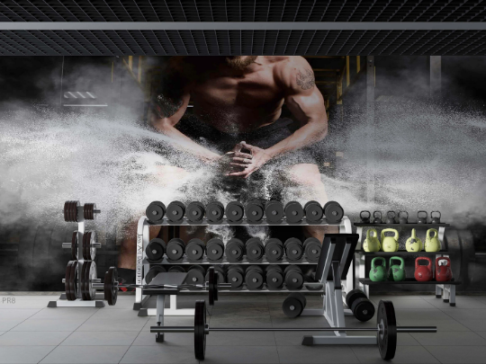 Fitness Muscle Men Gym Wallpaper gym & fitness wall mural for gym, fitness studio or training room
