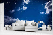 3D Night Blue Sky Cloud Stars Scenery Wall Mural Wallpaper GD 5056- Jess Art Decoration