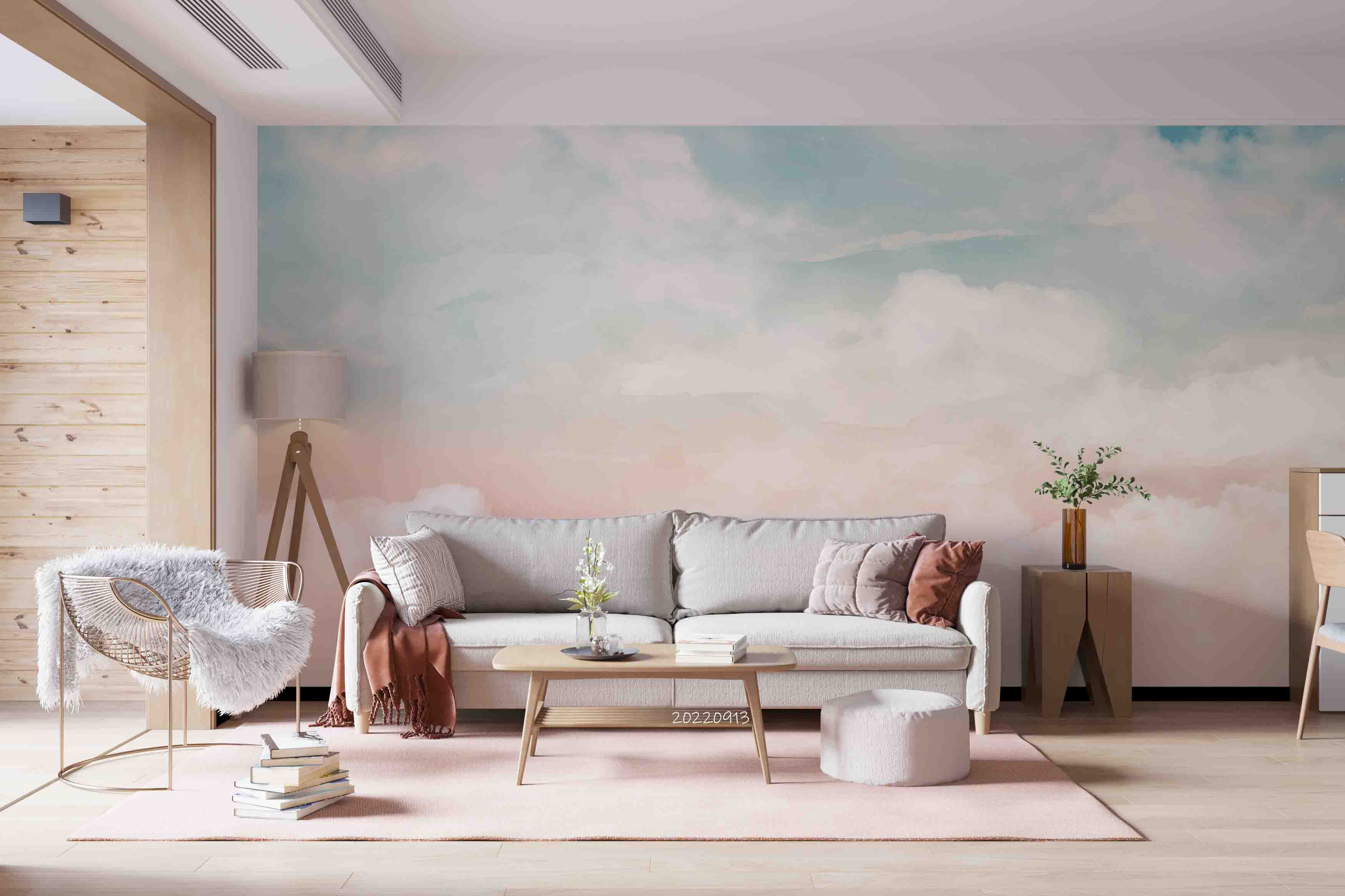 3D Watercolor Pastel Sky Background Wall Mural Wallpaper GD 3539- Jess Art Decoration