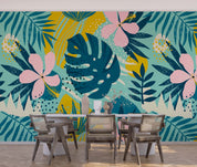 3D Modern Art Tropical Floral Palm Leaf Wall Mural Wallpaper GD 4942- Jess Art Decoration