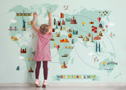 3D World Travel Map Wall Mural Wallpaper GD 4535- Jess Art Decoration