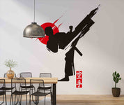 Martial Arts Karate Silhouette Character Illustration Gym Wallpaper gym & fitness wall mural for gym, fitness studio or train