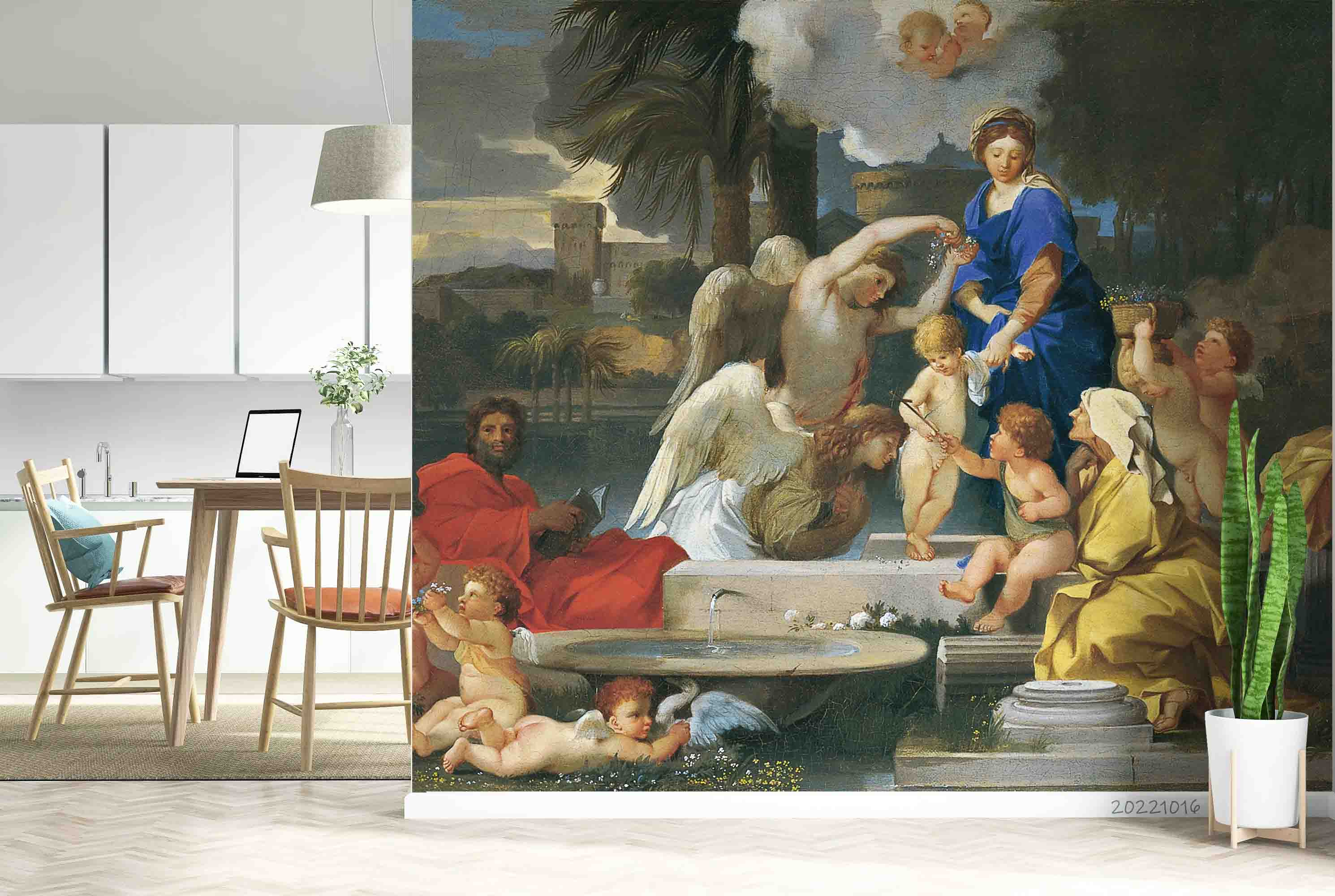 3D Vintage Europe Religious Oil Painting Wall Mural Wallpaper GD 2979- Jess Art Decoration
