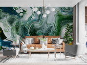 3D Green Marble Swirl Background Wall Mural Wallpaper GD 3548- Jess Art Decoration