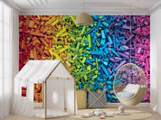 Rainbow Toy Bricks Background Urban Wallpaper urban graffiti wall mural for teen room, studio or feature wall - view 6