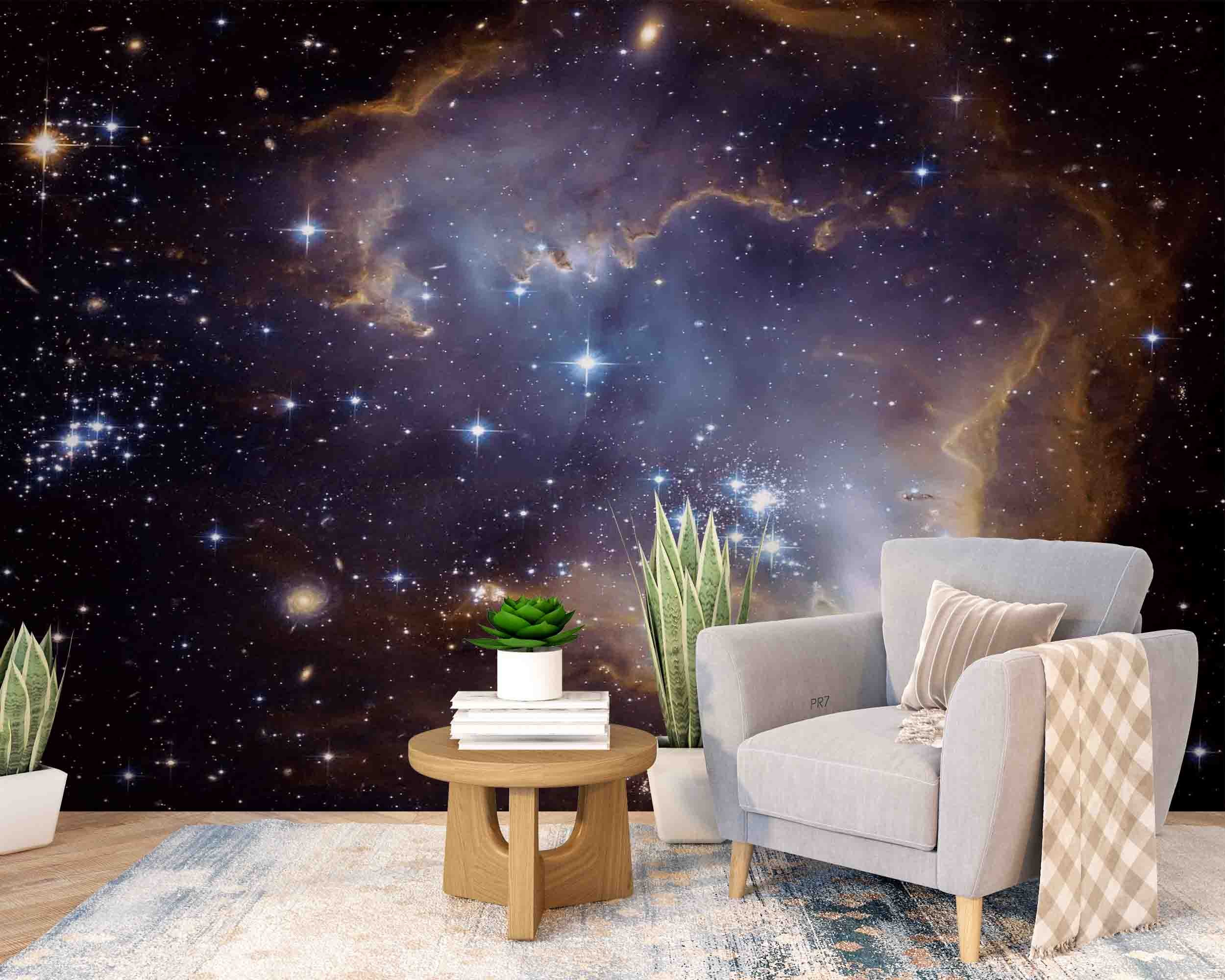 3D Star Cloud Night Sky Silhouette Branch Tree Wall Mural Wallpaper GD 4496- Jess Art Decoration