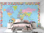 3D Colorful World Map Wall Mural Wallpaper GD 4441- Jess Art Decoration
