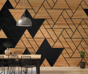 3D Abstract Geometry Triangle Wood Plank Texture Wall Mural Wallpaper GD 4785- Jess Art Decoration