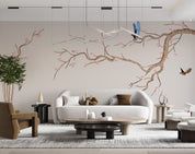 3D Animal Bird Trunk Flower Wall Mural Wallpaper YXL 15- Jess Art Decoration