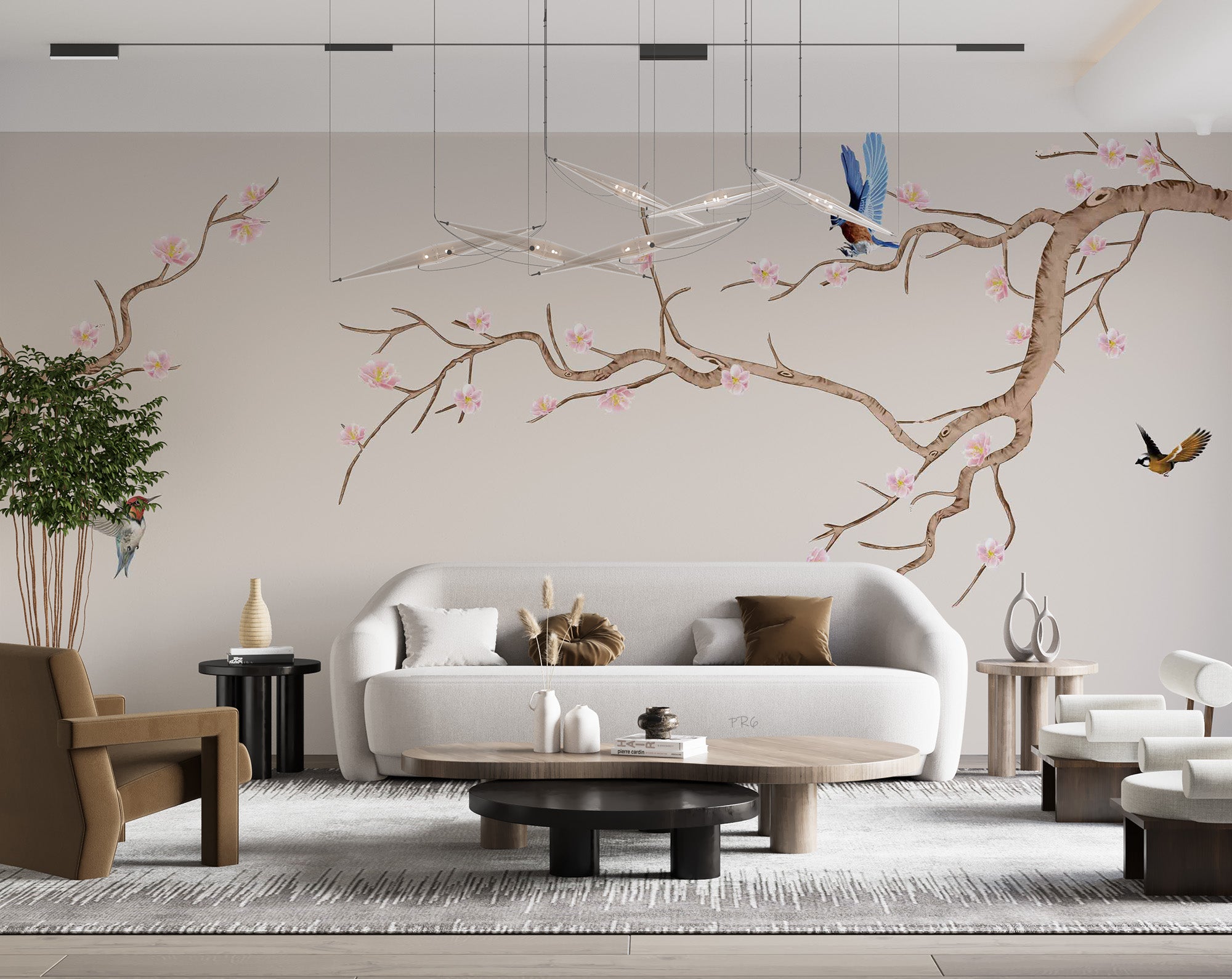 3D Animal Bird Trunk Flower Wall Mural Wallpaper YXL 15- Jess Art Decoration