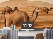 3D Animal Camel Desert Golden Wall Mural Wallpaper YXL 1- Jess Art Decoration