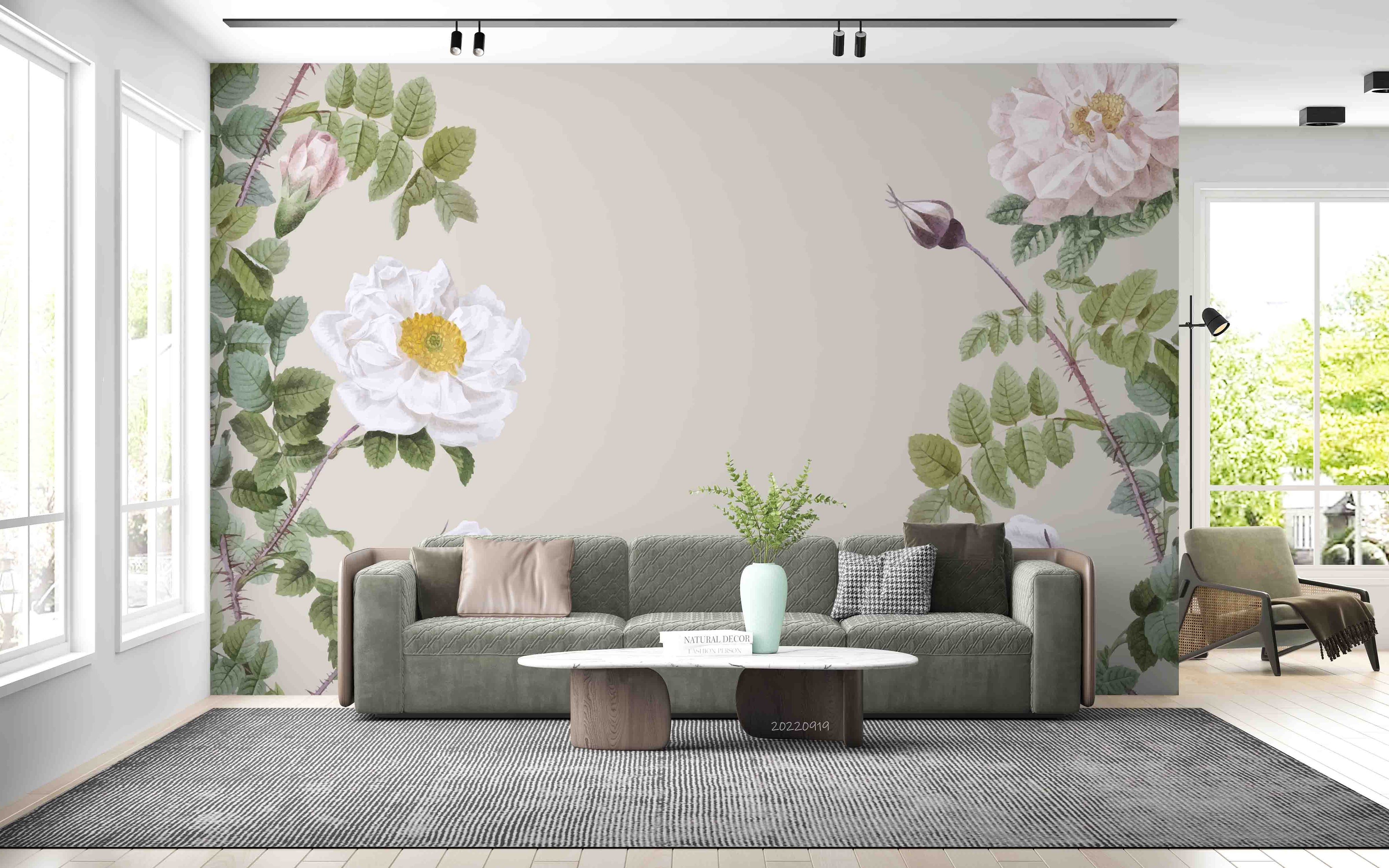3D Plant Floral Leaf Border Wall Mural Wallpaper GD 3472- Jess Art Decoration
