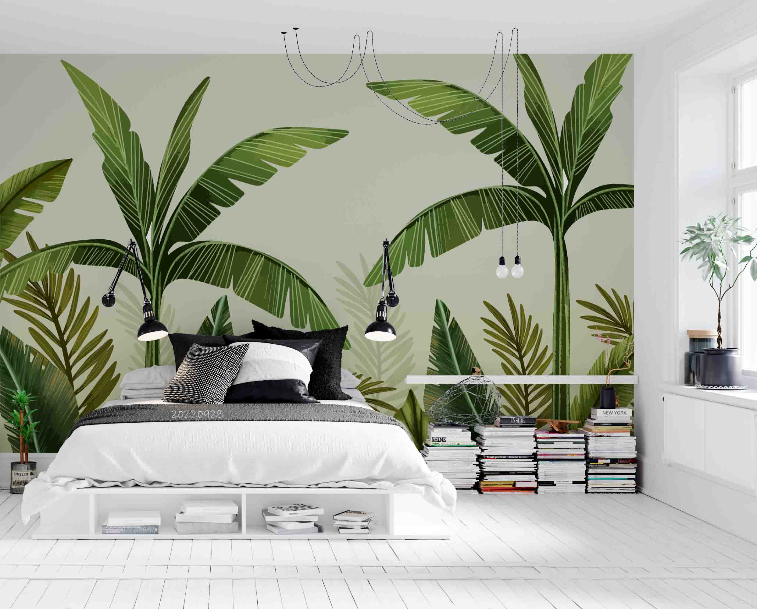 3D Tropical Banana Tree Leaves Wall Mural Wallpaper GD 3319- Jess Art Decoration