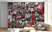 UK Street Red Telephone Booth Bus Guard Wallpaper urban graffiti wall mural for teen room, studio or feature wall - view 6