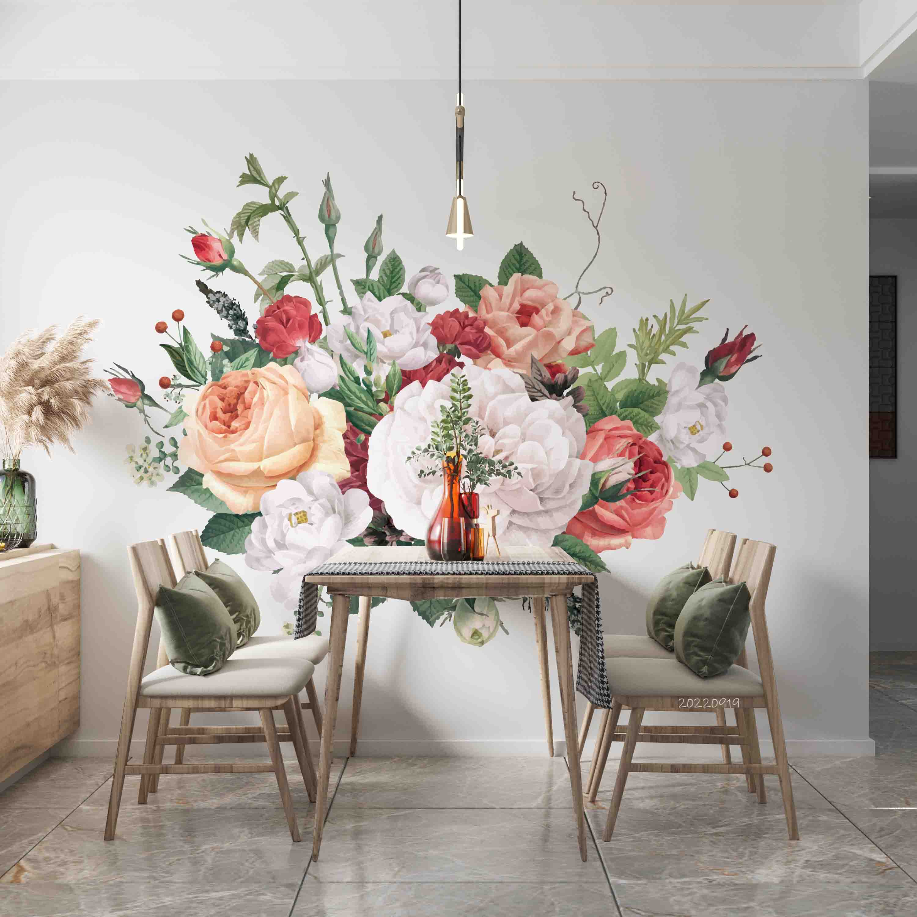 3D Colorful Floral Bouquet Background Wall Mural Wallpaper GD 3470- Jess Art Decoration