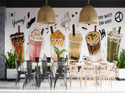 Bubble Milk Tea Boba Milk Tea Pearl Milk Tea Delicious Drink Wallpaper cafe & food wall mural for cafe, restaurant or shop in