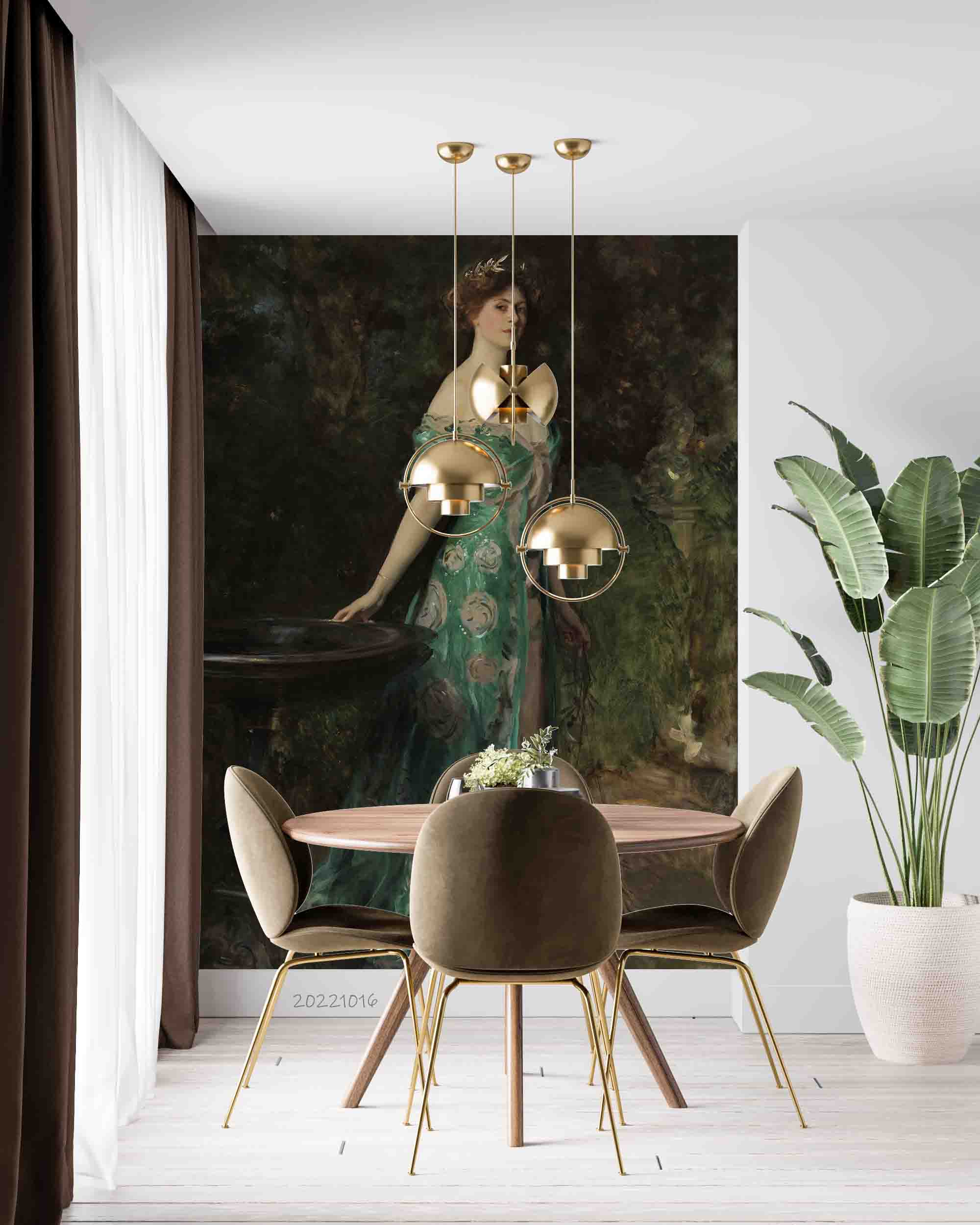 3D Oil Painting Woman Portrait Wall Mural Wallpaper GD 2977- Jess Art Decoration