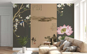 3D Chinese Landscape Painting Magnolia Bird Lotus Wall Mural Wallpaper GD 4649- Jess Art Decoration