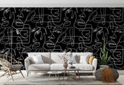 3D Abstract White Lines Blackboard Wall Mural Wallpaper GD 5079- Jess Art Decoration