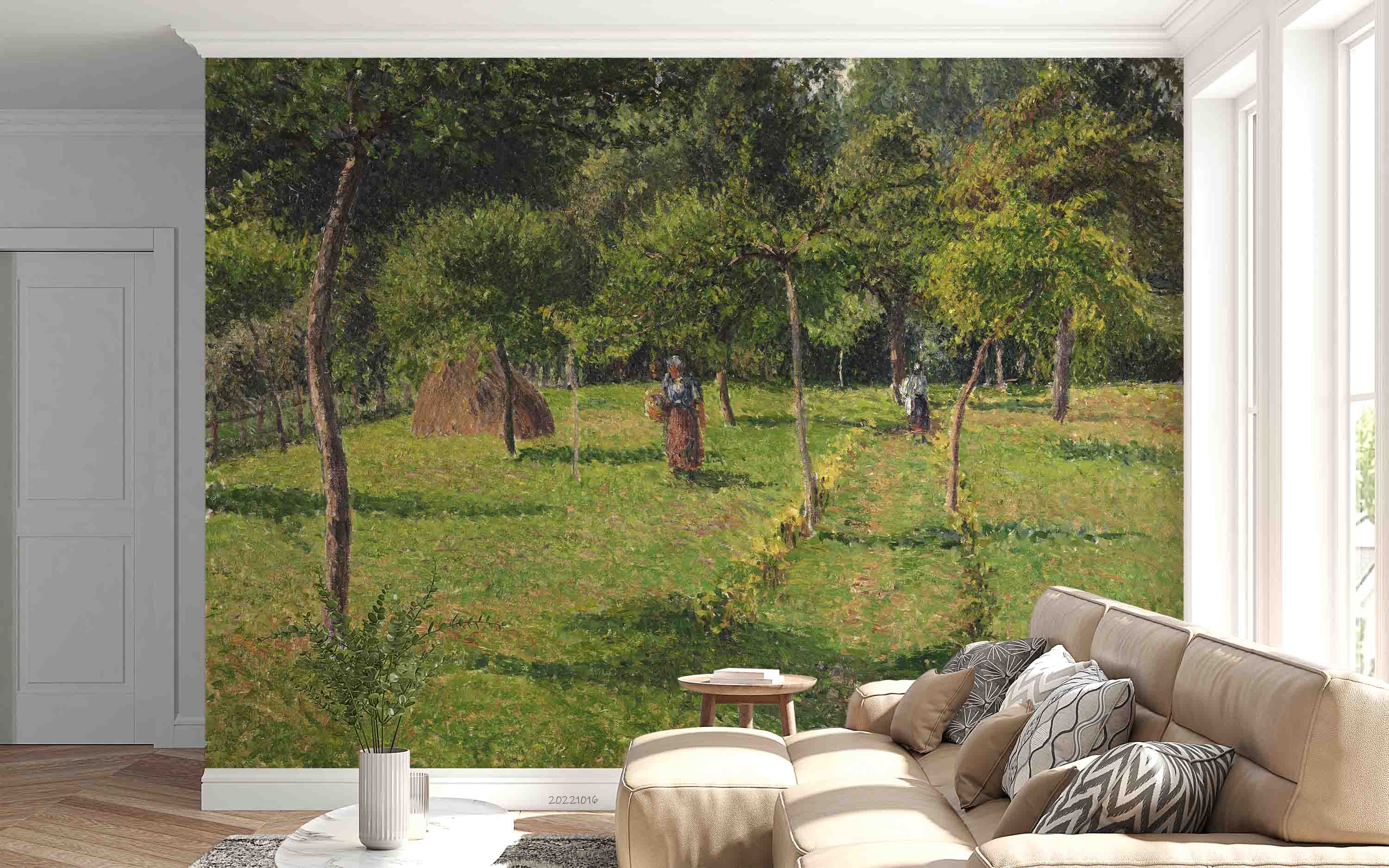 3D Oil Painting Village Green Trees Field Wall Mural Wallpaper GD 2959- Jess Art Decoration