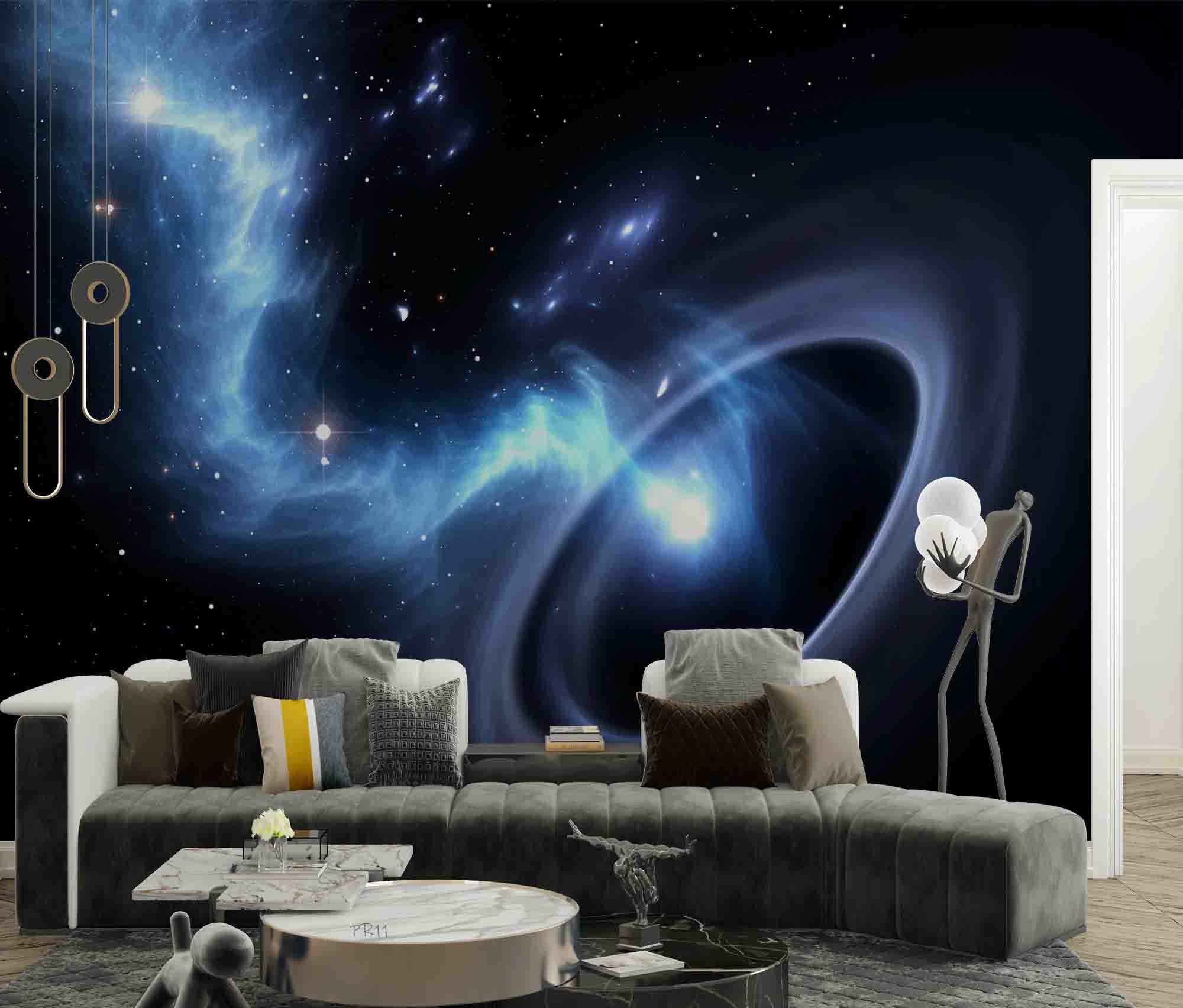 3D Space Stars Nebula Black Hole Wall Mural Wallpaper GD 4849- Jess Art Decoration
