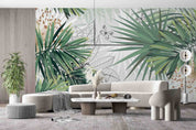 3D Tropical Plant Green Leaf Wall Mural Wallpaper GD 4736- Jess Art Decoration