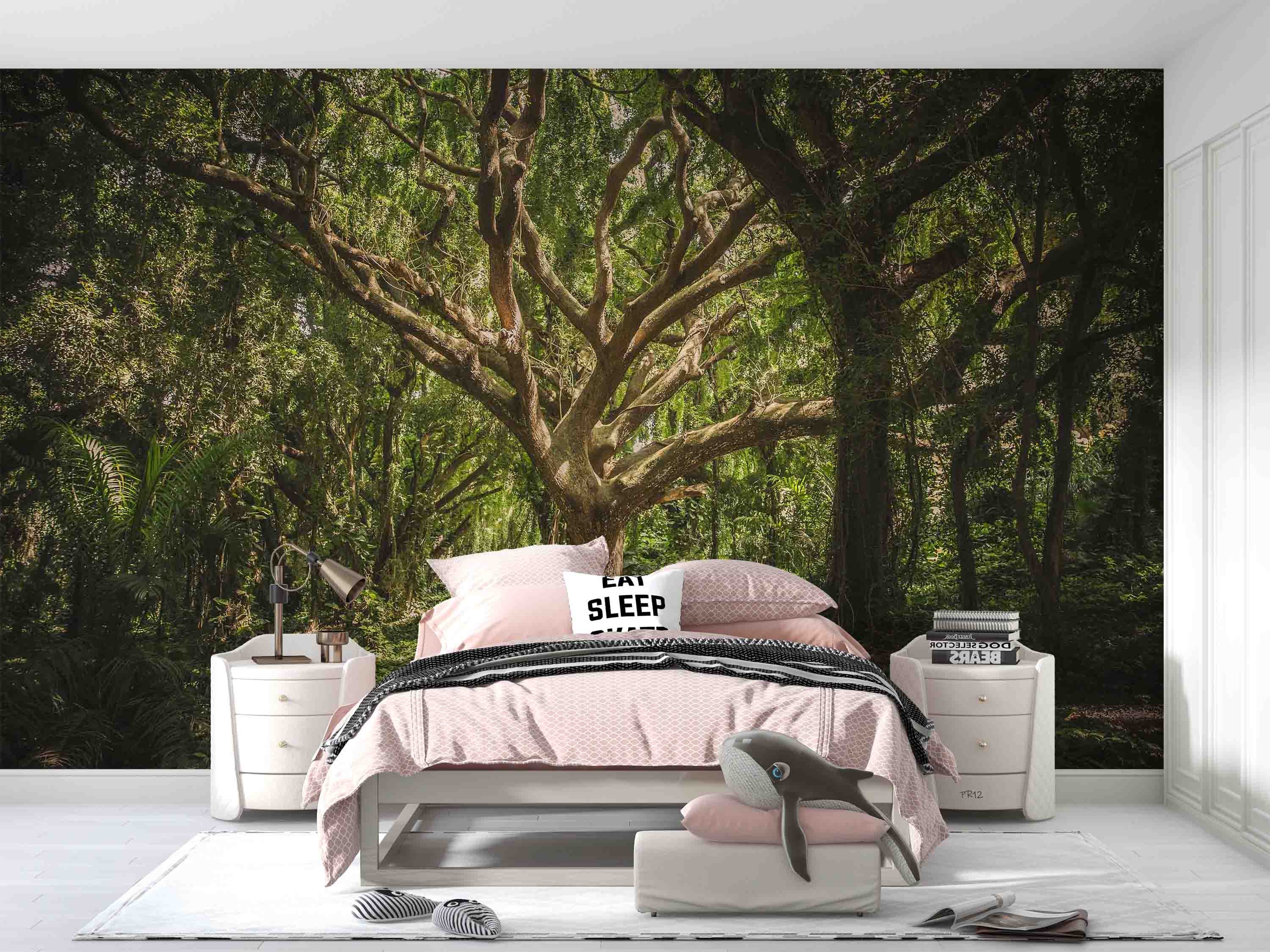 3D Summer Forest Tree Leaves Wall Mural Wallpaper GD 4935- Jess Art Decoration