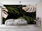 3D Monstera Leaf Luxury Tropical Jungle Background Wall Mural Wallpaper GD 3228- Jess Art Decoration