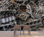 3D Waste Engine Parts Aluminum Cylinder Head Stack Wall Mural Wallpaper GD 4753- Jess Art Decoration