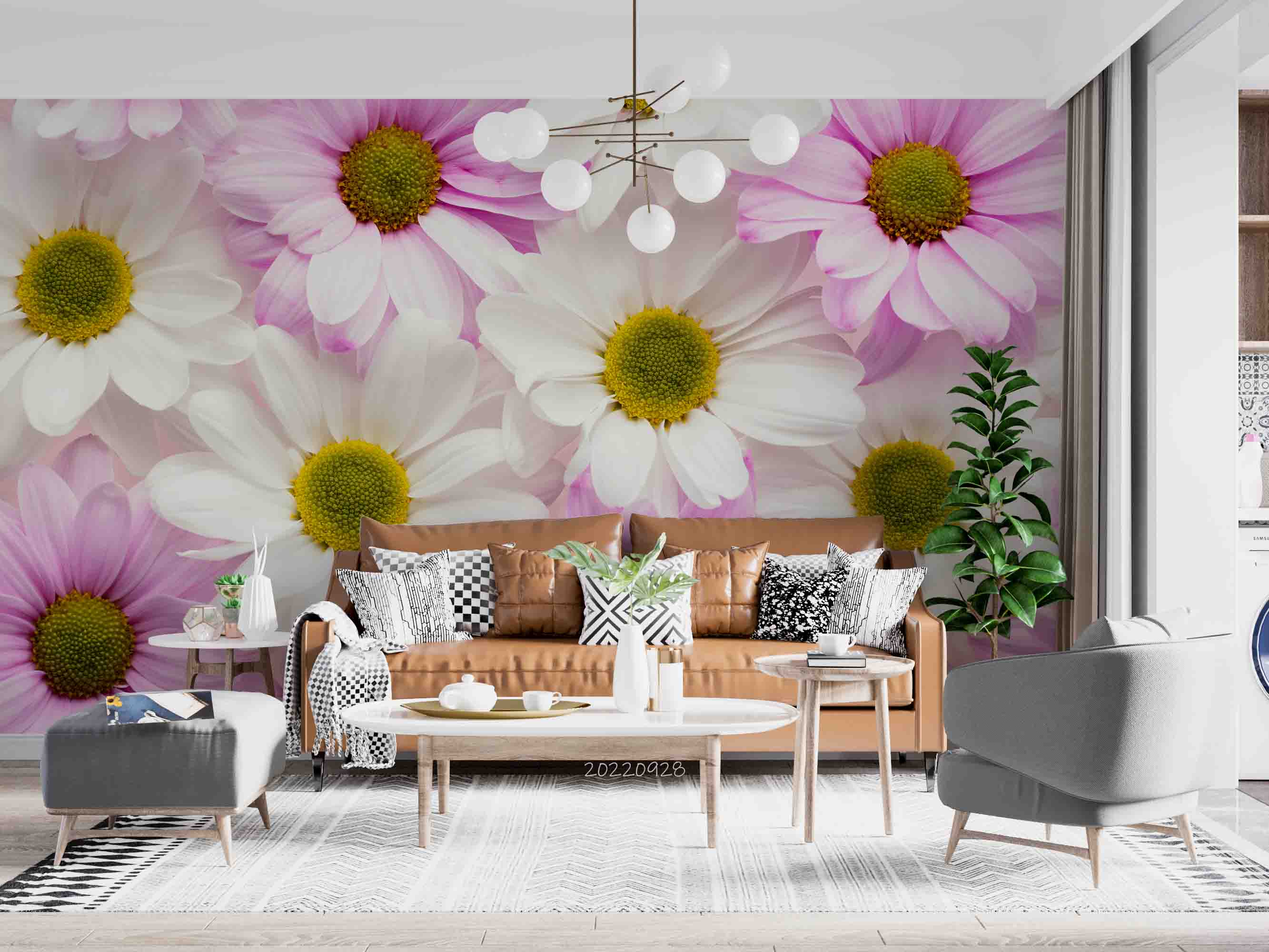 3D Colorful Spring Daisies Wall Mural Wallpaper GD 3333- Jess Art Decoration