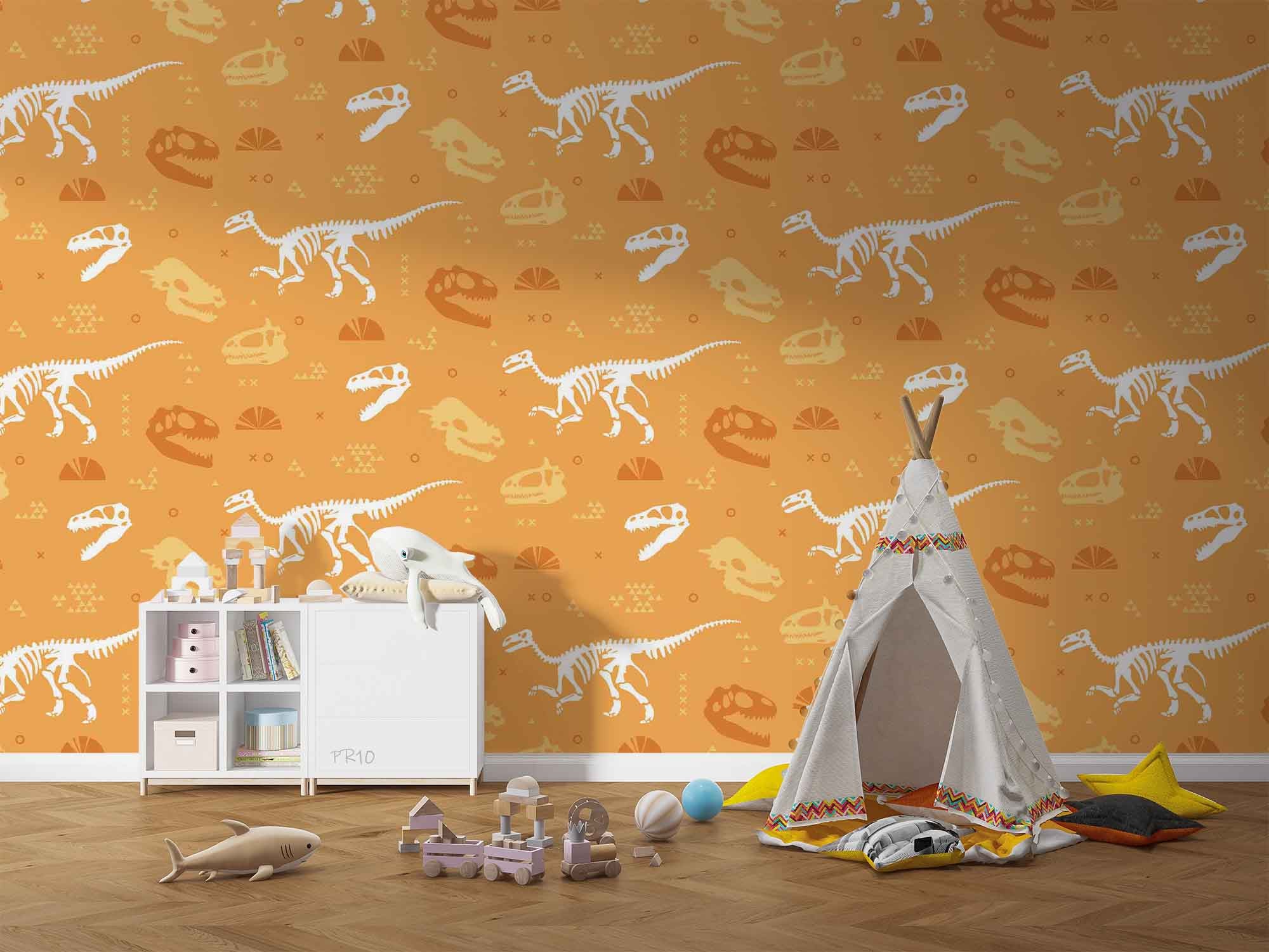 3D Dinosaur Fossil Pattern dinosaur fossil pattern wall mural wallpaper for kids room - view 6
