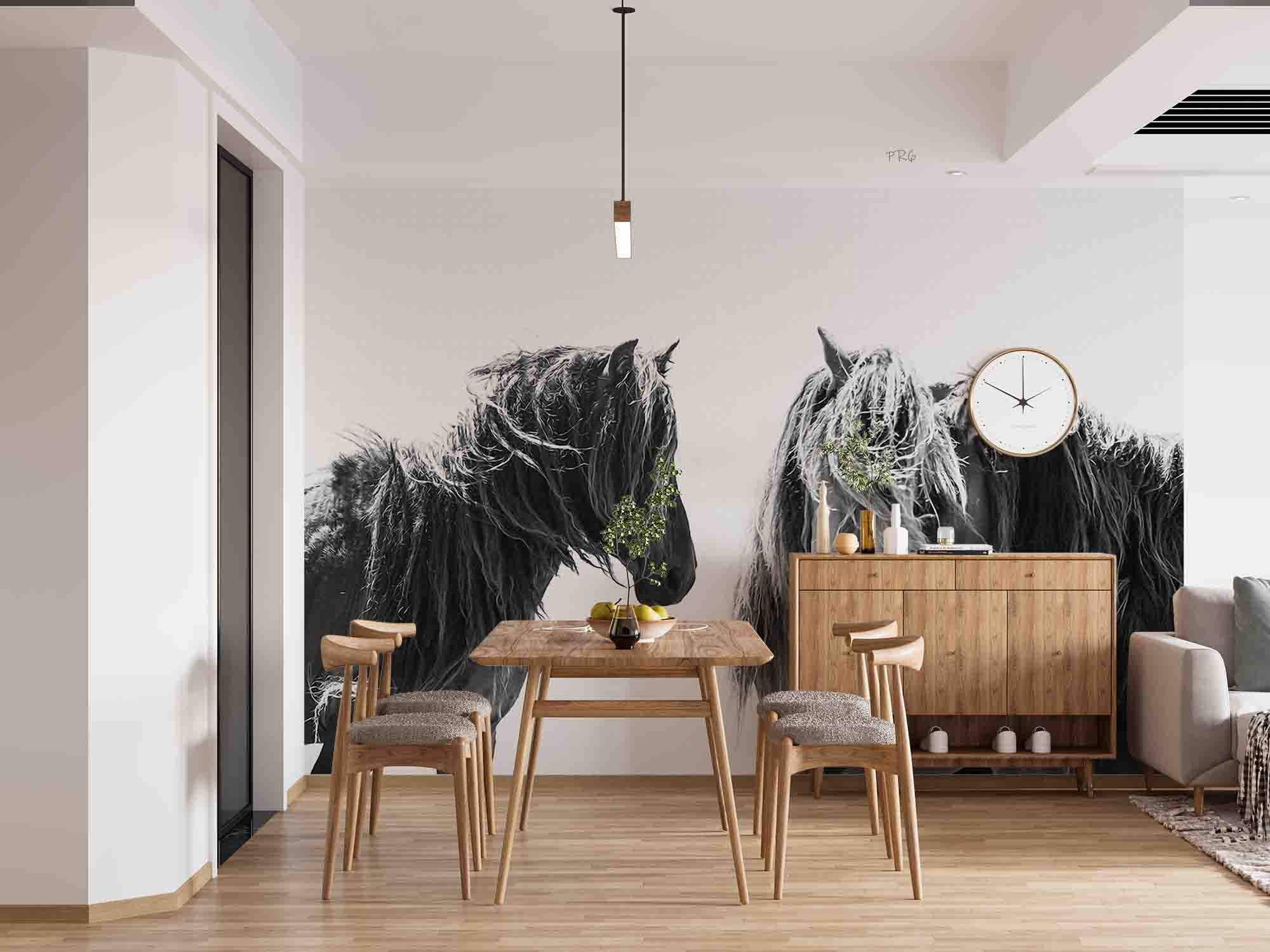 3D Animal Horse Grey Wall Mural Wallpaper YXL 11- Jess Art Decoration