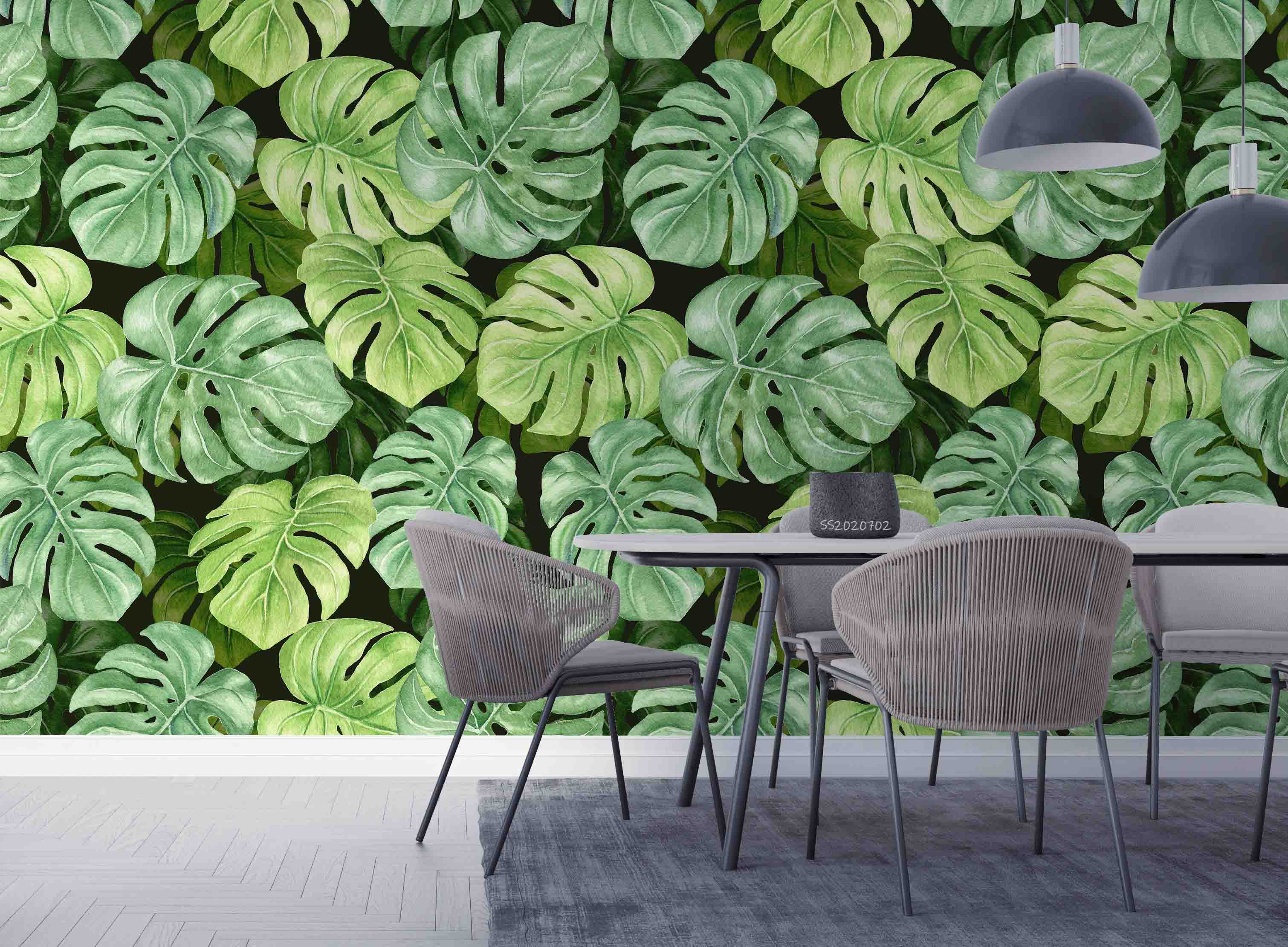 3D Tropical Green Monstera Leaf Pattern Wall Mural Wallpaper GD 5150- Jess Art Decoration