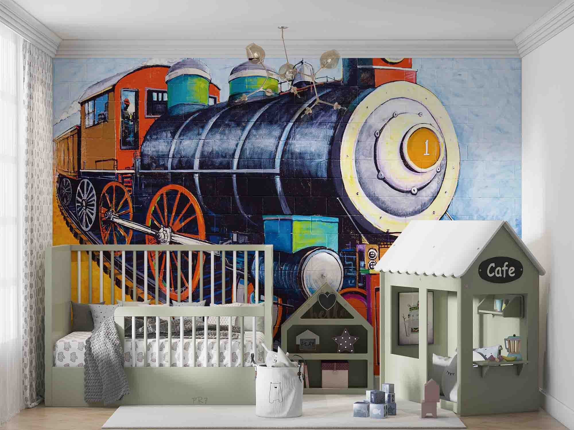 3D Vintage Locomotive Rails Wall Mural Wallpaper GD 4480- Jess Art Decoration