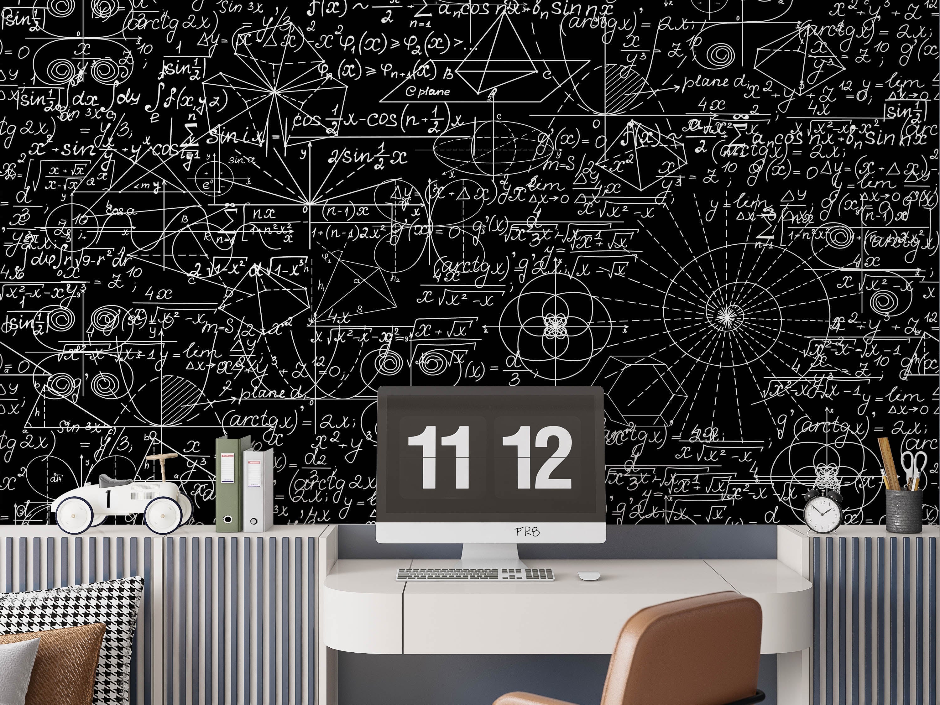 3D Blackboard Mathematics Formula Graphics Wall Mural Wallpaper GD 4604- Jess Art Decoration