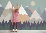 3D Cartoon Mountain Sun Kids Wall Mural Wallpaper GD 4985- Jess Art Decoration