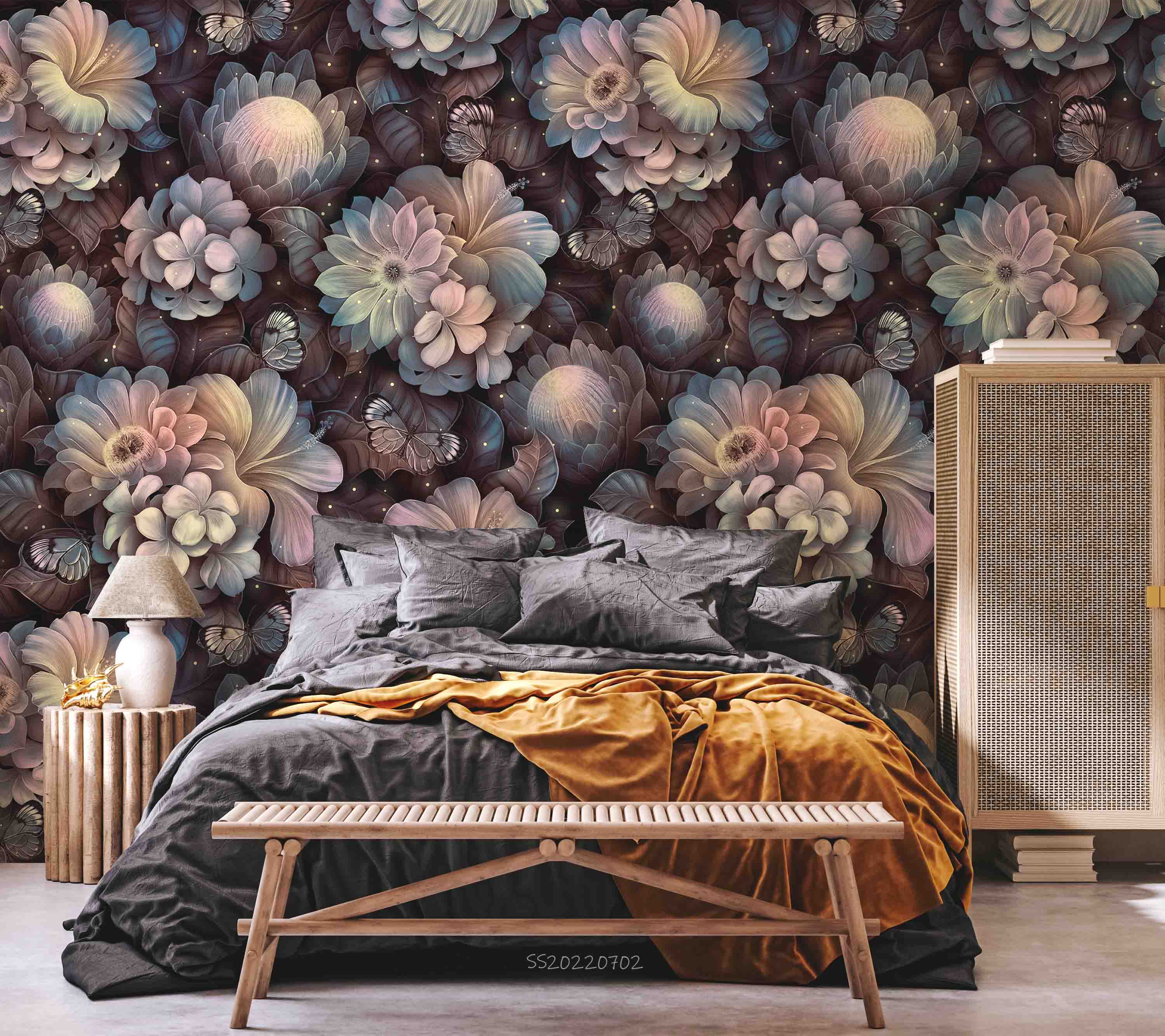 3D Vintage Floral Background Wall Mural Wallpaper GD 5071- Jess Art Decoration