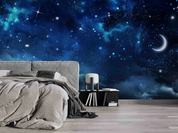 3D Moon Sky Star Cloud dreamy moon and galaxy sky wall mural wallpaper for bedroom - view 4
