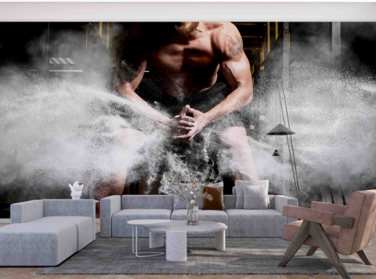 Fitness Muscle Men Gym Wallpaper gym & fitness wall mural for gym, fitness studio or training room - view 7