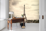 3D Eiffel Tower Cloud Sky romantic Paris skyline scene wall mural wallpaper for office - view 4