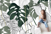 3D Plant Leaf Ellipse Wall Mural Wallpaper YXL 1171