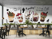 3D Ice Cream Letter Cup Wall Mural Wallpaper YXL 1165