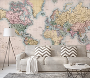 3D Graffiti World Map Pink Wall Mural Wallpaper YXL 1188