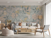 3D Soft Wildflower Leaf watercolor floral botanical wall mural wallpaper for living room - view 4
