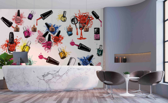 Graffiti Nail Polish Wallpaper urban graffiti wall mural for teen room, studio or feature wall - view 4