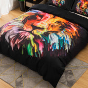 3D Colorful Lion Quilt Cover Set Bedding Set Duvet Cover Pillowcases 508- Jess Art Decoration
