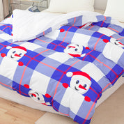 3D Snowman Blue Geometric Christmas Pattern Quilt Cover Set Bedding Set Duvet Cover Pillowcases 656- Jess Art Decoration