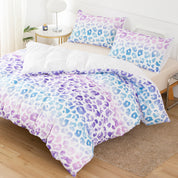 3D Leopard Print Blue Purple Quilt Cover Set Bedding Set Duvet Cover Pillowcases 613- Jess Art Decoration