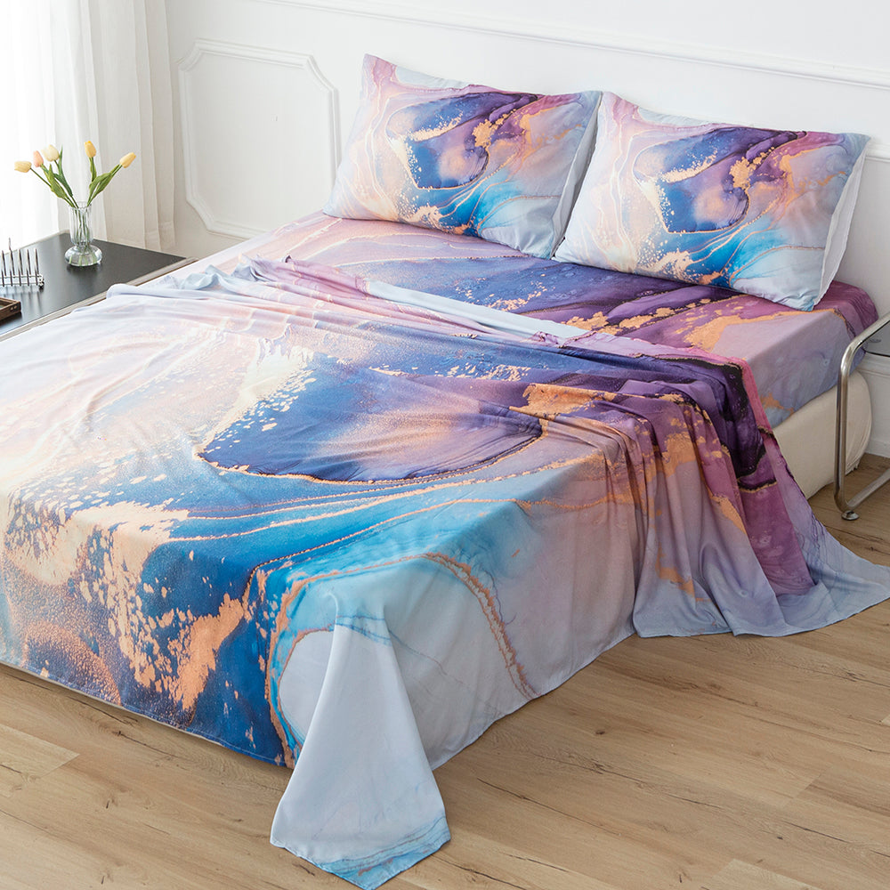 3D Watercolor Marble Quilt Cover Set Bedding Set Duvet Cover Pillowcases 710- Jess Art Decoration