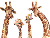 3D Animal Giraffe Cap Floral Wall Mural Wallpaper YXL 2682